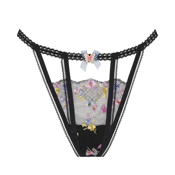 For Love And Lemons Elektra Thong Panty Black Large NEW - Picture 5 of 9